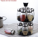 CARLA HOME Rotating Spice Rack Organizer with 16 Glass Jars for Kitchen Seasoning and Herb Storage - RnR Galore