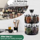 CARLA HOME Rotating Spice Rack Organizer with 16 Glass Jars for Kitchen Seasoning and Herb Storage - RnR Galore