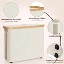CARLA HOME Toilet Paper Storage Basket Holds Up to 12 Rolls with Bamboo Lid and Handle for RV Closet (White) - RnR Galore