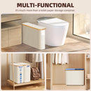 CARLA HOME Toilet Paper Storage Basket Holds Up to 12 Rolls with Bamboo Lid and Handle for RV Closet (White) - RnR Galore