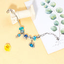 Cartoon Ocean Theme Bracelet with Octopus, Jellyfish, Crab Charms & Crystal Rhinestone Beads(17cm) - RnR Galore