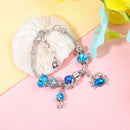 Cartoon Ocean Theme Bracelet with Octopus, Jellyfish, Crab Charms & Crystal Rhinestone Beads(17cm) - RnR Galore