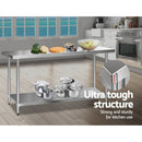 Cefito 610 x 1829mm Commercial Stainless Steel Kitchen Bench - RnR Galore