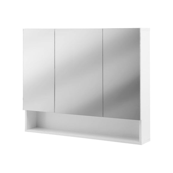 Cefito Bathroom Mirror Cabinet Medicine Adjustable Shelves Wall Hung 900x750mm White - RnR Galore