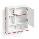 Cefito Bathroom Mirror Cabinet Mirrored Medicine Adjustable Shelf Wall Mounted 560mm White - RnR Galore