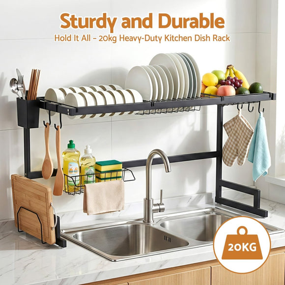Cefito Dish Drying Rack for Kitchen Storage Organisation Kitchen Sink Organiser Dish Drainer - RnR Galore