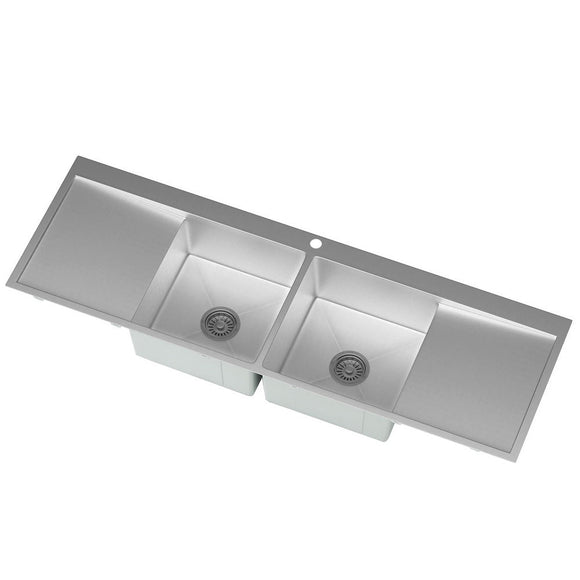 Cefito Kitchen Sink Basin Stainless Steel Under/Top/Flush Mount Bowl 155X50CM - RnR Galore