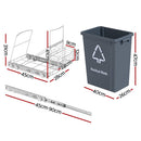 Cefito Pull Out Bin Kitchen Cabinet Slide Garbage Rubbish Bins Basket 40L Grey - RnR Galore