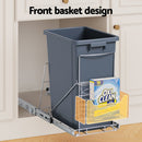 Cefito Pull Out Bin Kitchen Cabinet Slide Garbage Rubbish Bins Basket 40L Grey - RnR Galore
