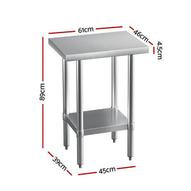 Cefito Stainless Steel Kitchen Benches Work Bench 610x457mm 430 - RnR Galore