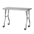 Cefito Stainless Steel Kitchen Benches Work Bench Wheels 122X61CM 430 - RnR Galore