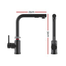 Cefito Stainless Steel Sink 44x44CM With Pull Out Mixer Tap Kitchen Basin Single Bowl Black - RnR Galore