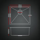 Cefito Stainless Steel Sink 51x45CM With Pull Out Mixer Tap Kitchen Single Bowl Black - RnR Galore