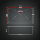 Cefito Stainless Steel Sink 60x45CM With Pull Out Mixer Tap Kitchen Basin Single Bowl Black - RnR Galore