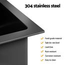 Cefito Stainless Steel Sink 60x45CM With Pull Out Mixer Tap Kitchen Basin Single Bowl Black - RnR Galore
