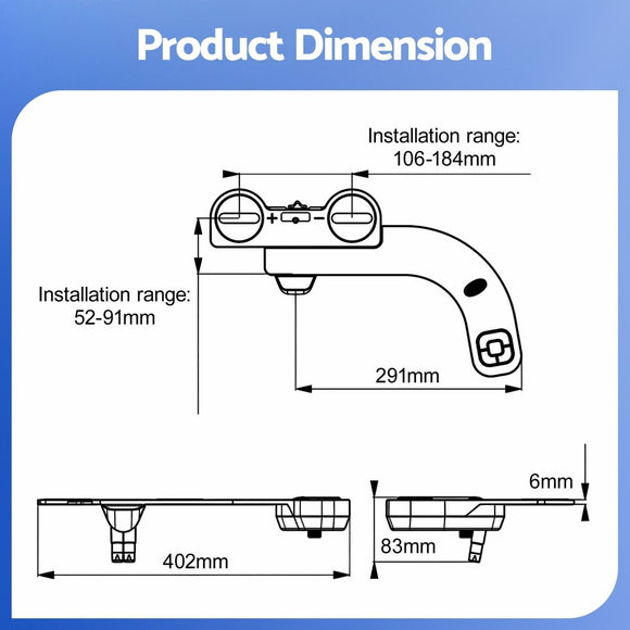 Cefito Ultra - Slim Bidet Attachment Detachable Bidet with Self - Cleaning Dual Nozzle Non - Electric Adjustable Water Pressure, Cold Water Toilet Bide - RnR Galore