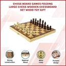 Chess Board Games Folding Large Chess Wooden Chessboard Set Wood Toy Gift - RnR Galore