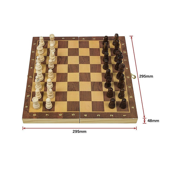 Chess Board Games Folding Large Chess Wooden Chessboard Set Wood Toy Gift - RnR Galore