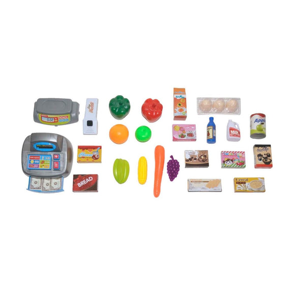 Children's Home Supermarket w/ Toy Cash Register, Trolly, Fruit & More - RnR Galore
