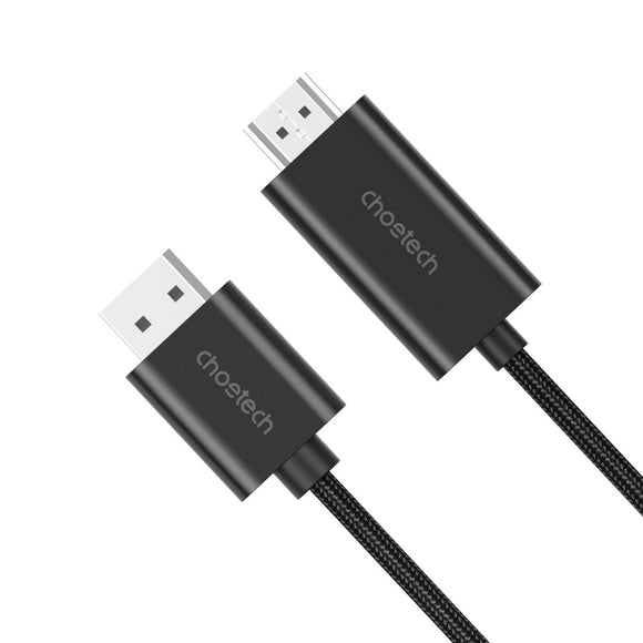 CHOETECH XDH01 4K 60Hz DisplayPort Male to HDMI Male Braided Cable 2M - RnR Galore