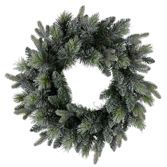 Christabelle 61cm Christmas Wreath Snowy Stamford Spruce with Coloured LED Lights Front Door Decoration Ornament - RnR Galore
