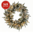 Christabelle 76cm Christmas Wreath Snowy Stamford Spruce with LED Lights Front Door Decoration Ornament - RnR Galore