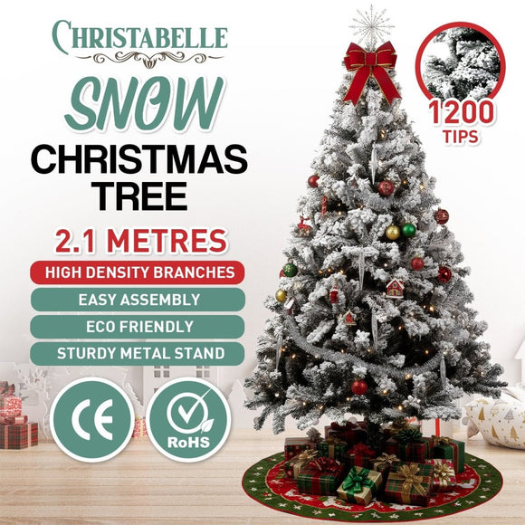 Christabelle Snow - Tipped Artificial Christmas Tree 2.1m 1200 Tips - RnR Galore