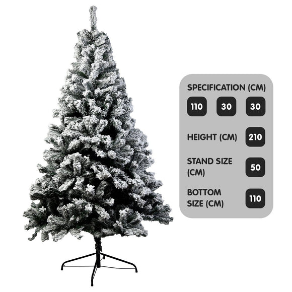 Christabelle Snow - Tipped Artificial Christmas Tree 2.1m 1200 Tips - RnR Galore