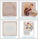 Christmas Embroidery DIY Kit with 20CM Faux Bamboo Hoop - Nordic Style Cross Stitch Material Pack (Style 4) - RnR Galore