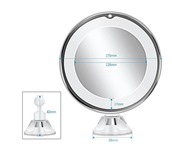 Christmas gift 10X Magnifying Suction Cup LED Makeup Mirror: Flawless Vanity Mirror with Natural Light for Precise Grooming - RnR Galore