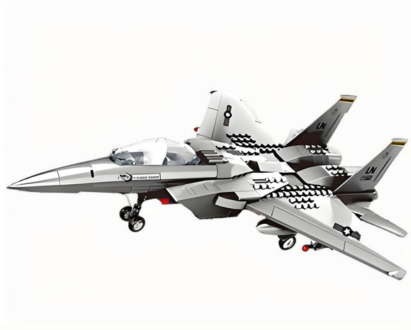 Christmas gift F - 15 Eagle Fighter Jet Building Blocks Set, 223 Pieces Military Aircraft Model Kit for Kids & Enthusiasts（F15 fighter） - RnR Galore
