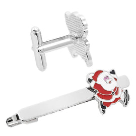 Christmas Tie Clip 2 pcs, Stylish Santa Tie Clip, Compatible with Christmas Wedding Winter Accessories, Bar Buckle Tie Clip - RnR Galore