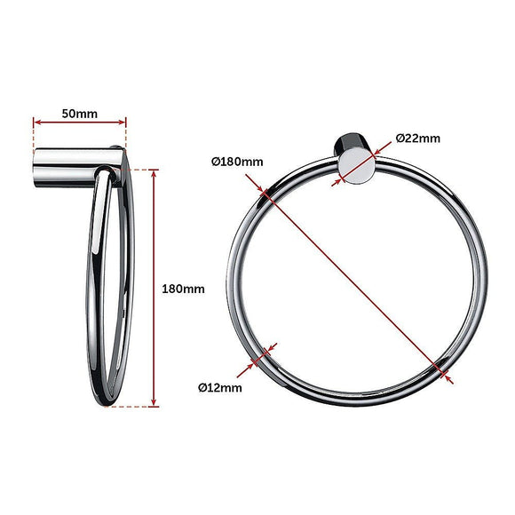 Classic Chrome Towel Bar Rail Ring Bathroom - RnR Galore