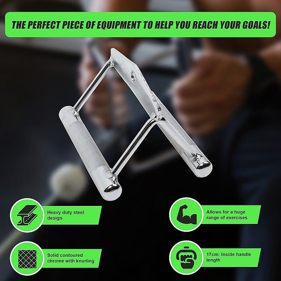 Close Grip Seated Row Handle – Triangle Cable Attachment Bar for Gym Machines - RnR Galore