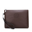 Coffee Classic Men's PU Leather Clutch Bag - Slim Business Wristlet & Travel Pouch - RnR Galore