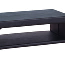 Coffee Table Upholstered PU Leather in Black Colour with open storage - RnR Galore
