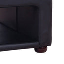 Coffee Table Upholstered PU Leather in Black Colour with open storage - RnR Galore