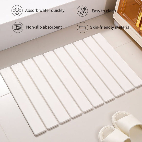 Collapsible Diatom Mud Bath Mat - Quick Dry, Non - Slip, Odor - Free Absorbent Pad(light grey) - RnR Galore