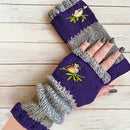 Color - Block Bird Embroidered Fingerless Knit Gloves – Warm, Flexible, Perfect for Daily Autumn/Winter Use, 8.5×22cm Stylish Practical Commute Hand - Warming Essential(GREEN) - RnR Galore