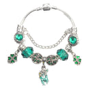 Colorful Cat Eye Glass Bead Clover Pendant Bracelet(17cm) - RnR Galore