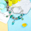 Colorful Cat Eye Glass Bead Clover Pendant Bracelet(20cm) - RnR Galore