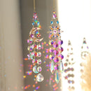 Colorful Dazzling Celestial Crystal Suncatcher - Moon Shape Rainbow Maker Window Hanging Ornament - RnR Galore