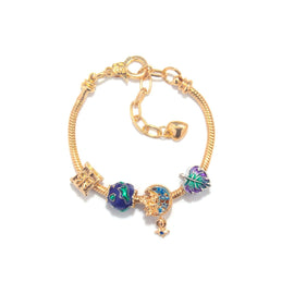 Colorful Leaf Moon Star Pendant Versatile Gold Bracelet(20cm) - RnR Galore