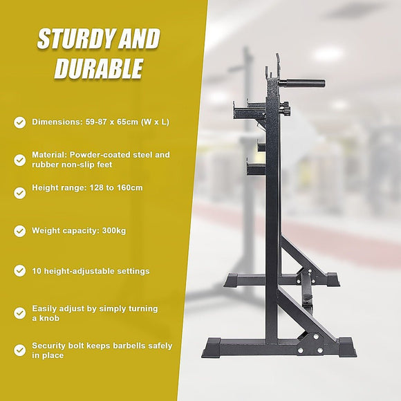 Commercial Squat Rack Adjustable Pair Fitness Exercise Weight Lifting Gym Barbell Stand - RnR Galore
