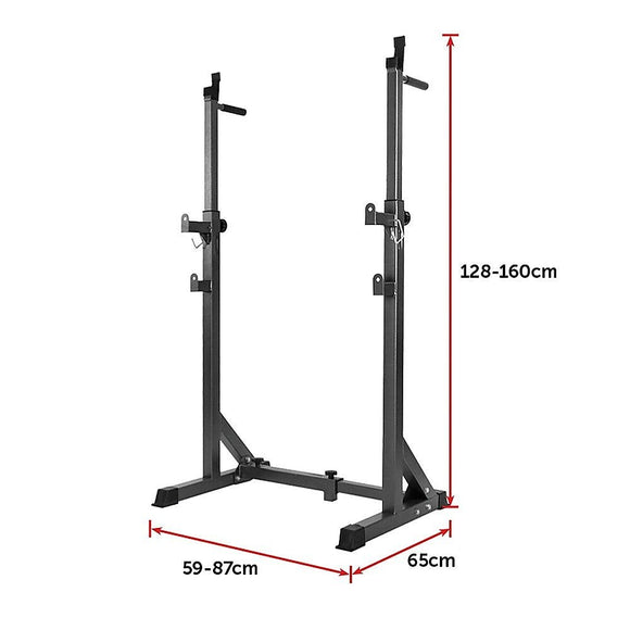 Commercial Squat Rack Adjustable Pair Fitness Exercise Weight Lifting Gym Barbell Stand - RnR Galore
