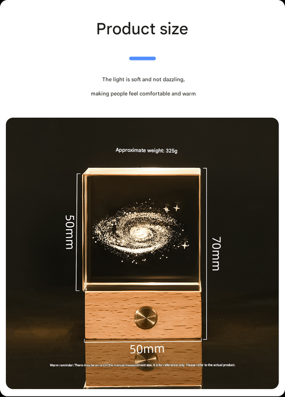 Constellation Luminous 3D Crystal Cube Night Light - Laser Engraved Artwork with Solid Wood Base - RnR Galore