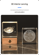 Constellation Luminous 3D Crystal Cube Night Light - Laser Engraved Artwork with Solid Wood Base - RnR Galore