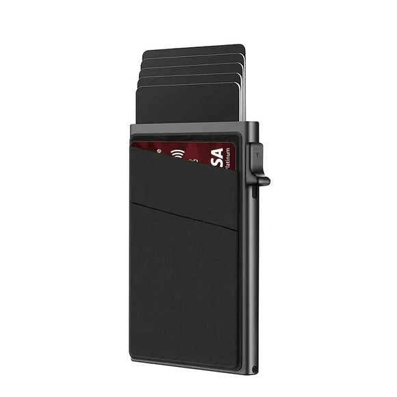 Contemporary Acrylic RFID Blocking Card Holder - Minimalist Business Wallet for Men, Automatic Pop - Up, 1pc - RnR Galore