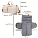 Convertible Travel Garment Bag Large Duffel Suit Carrier with Shoe Compartment & Hidden Backpack Straps Waterproof Beige White - RnR Galore