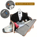 Convertible Travel Garment Bag Large Duffel Suit Carrier with Shoe Compartment & Hidden Backpack Straps Waterproof Black - RnR Galore